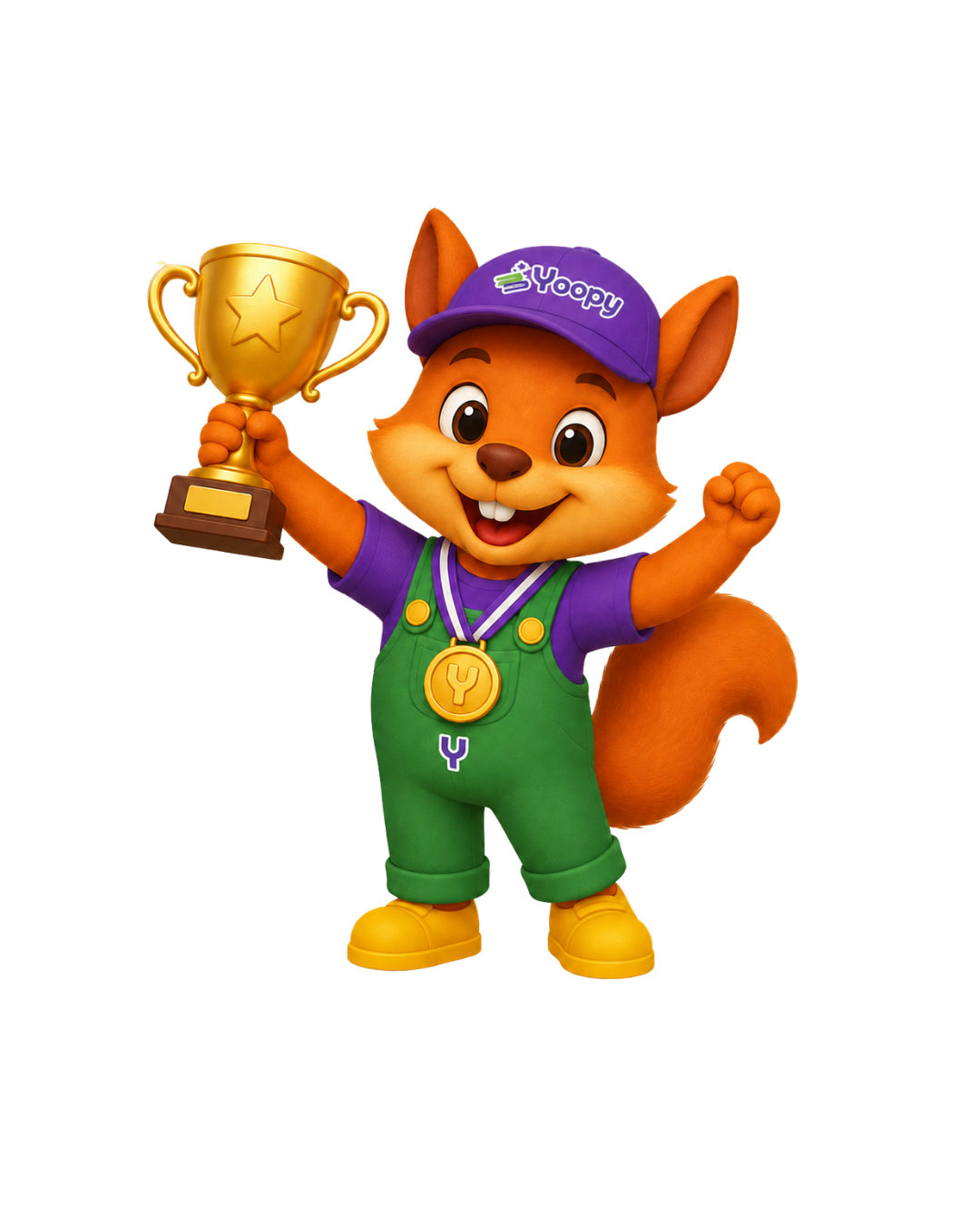 Mascota Yoopy cu trofeu